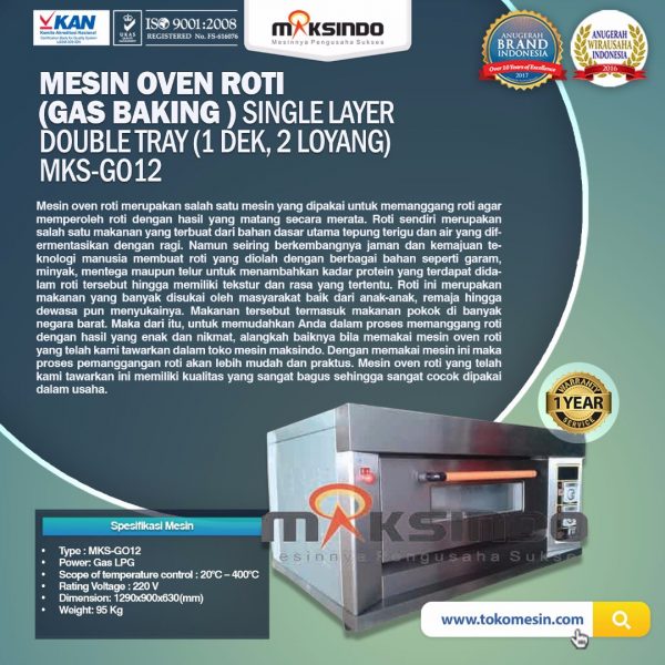 Jual Mesin Oven Gas 2 Loyang (MKS-GO12) di Pekanbaru