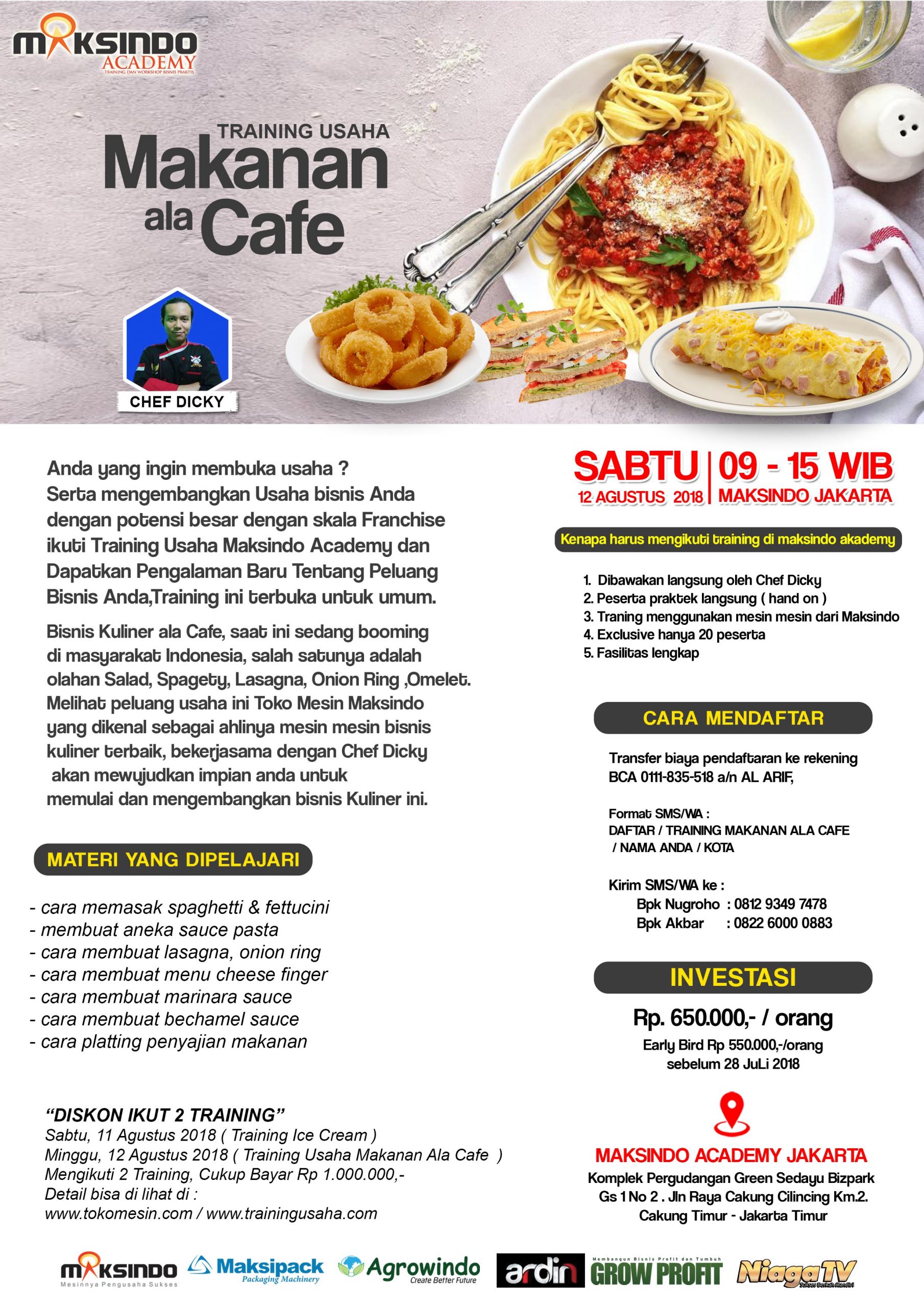 Training Usaha Makanan Ala Cafe, Minggu 12 Agustus 2018